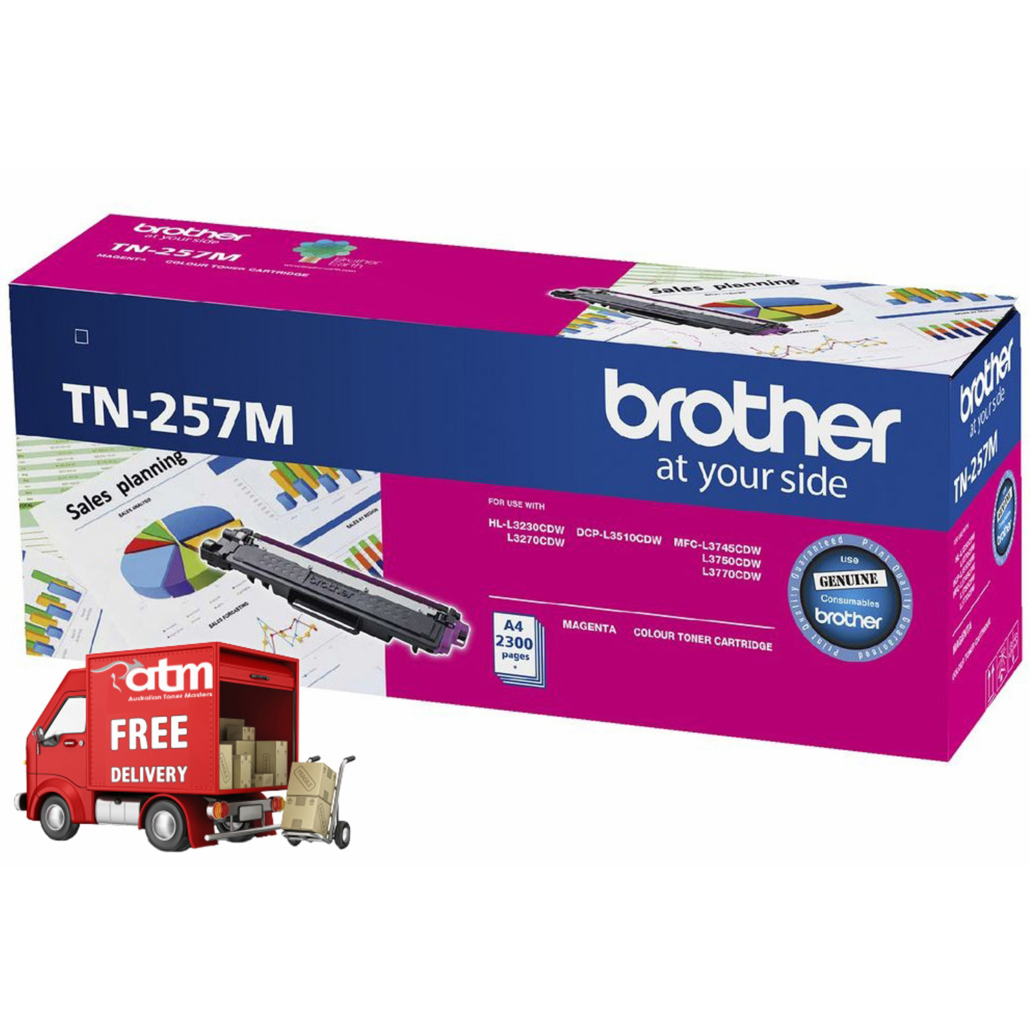 Genuine Brother TN257M Magenta Toner Cartridge